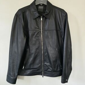Theory Men's Genuine Lamb Leather Biker Jacket | XL | Black